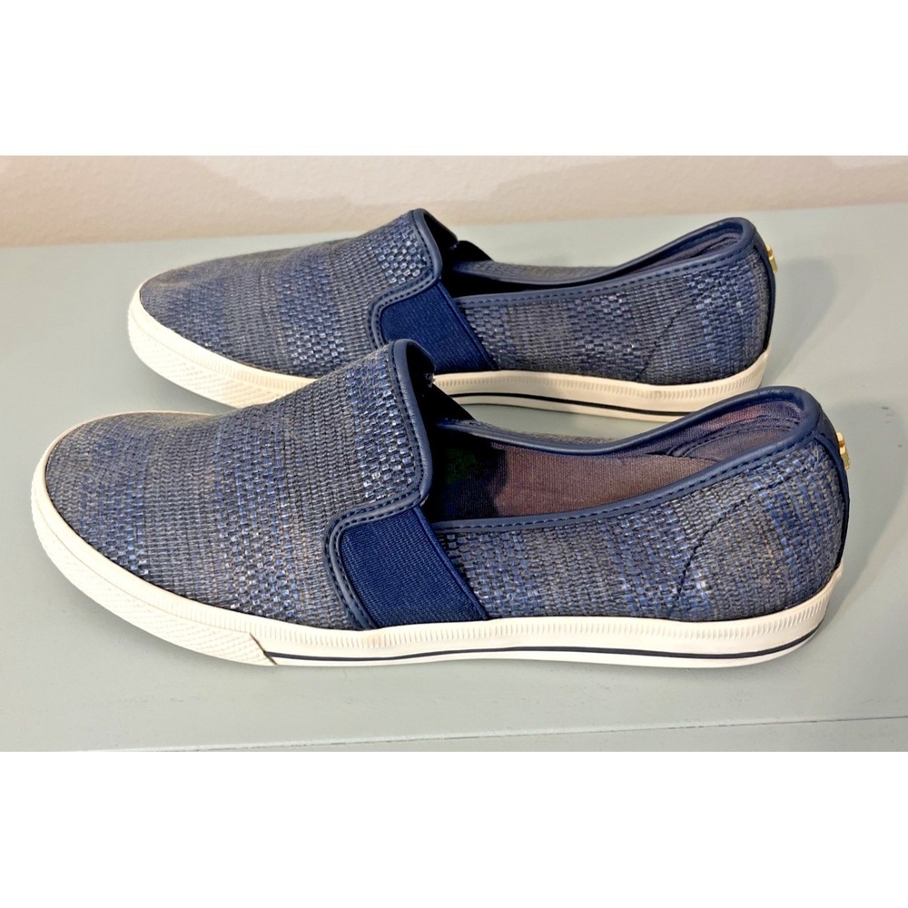 Ralph Lauren Jinny Slip-On Sneakers Womens 7.5B Blue Canvas RL Logo Casual Shoe - Picture 4 of 12